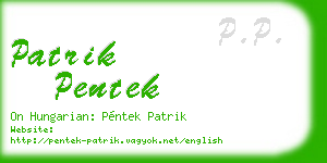 patrik pentek business card
