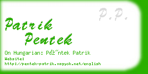 patrik pentek business card